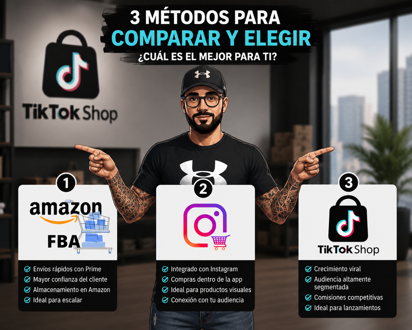 Comparativa entre TikTok Shop, Instagram y Amazon FBA para empezar online