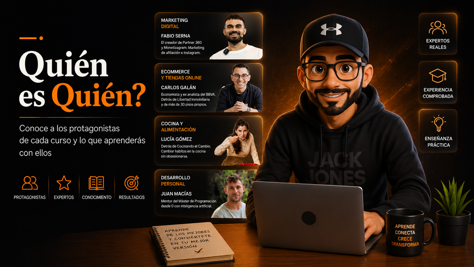 Quién es quién: los creadores de los cursos que analizo