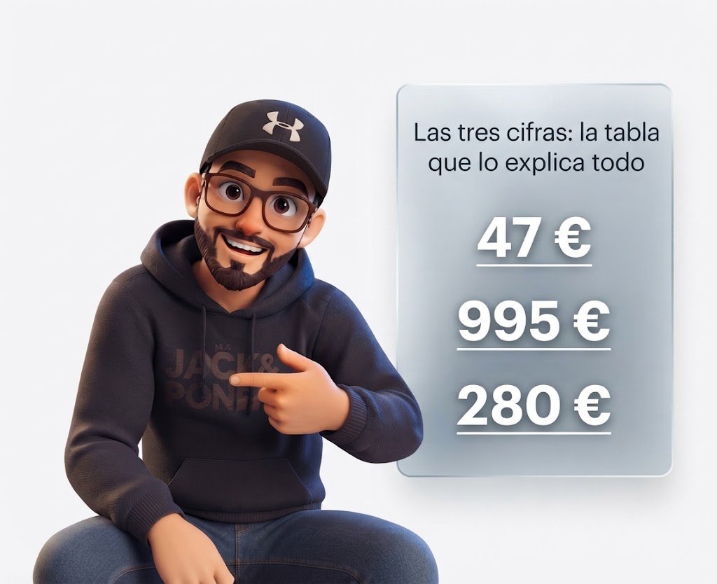 Comparativa de precios: 47 euros el curso online, 995 euros el de su web y 280 euros el t&iacute;tulo oficial