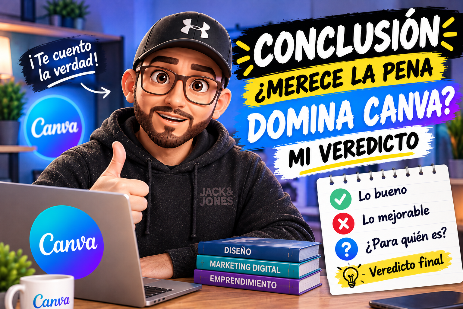 Conclusi&oacute;n y nota final del curso Domina Canva de Roberto Carre&ntilde;o: 6,8 sobre 10