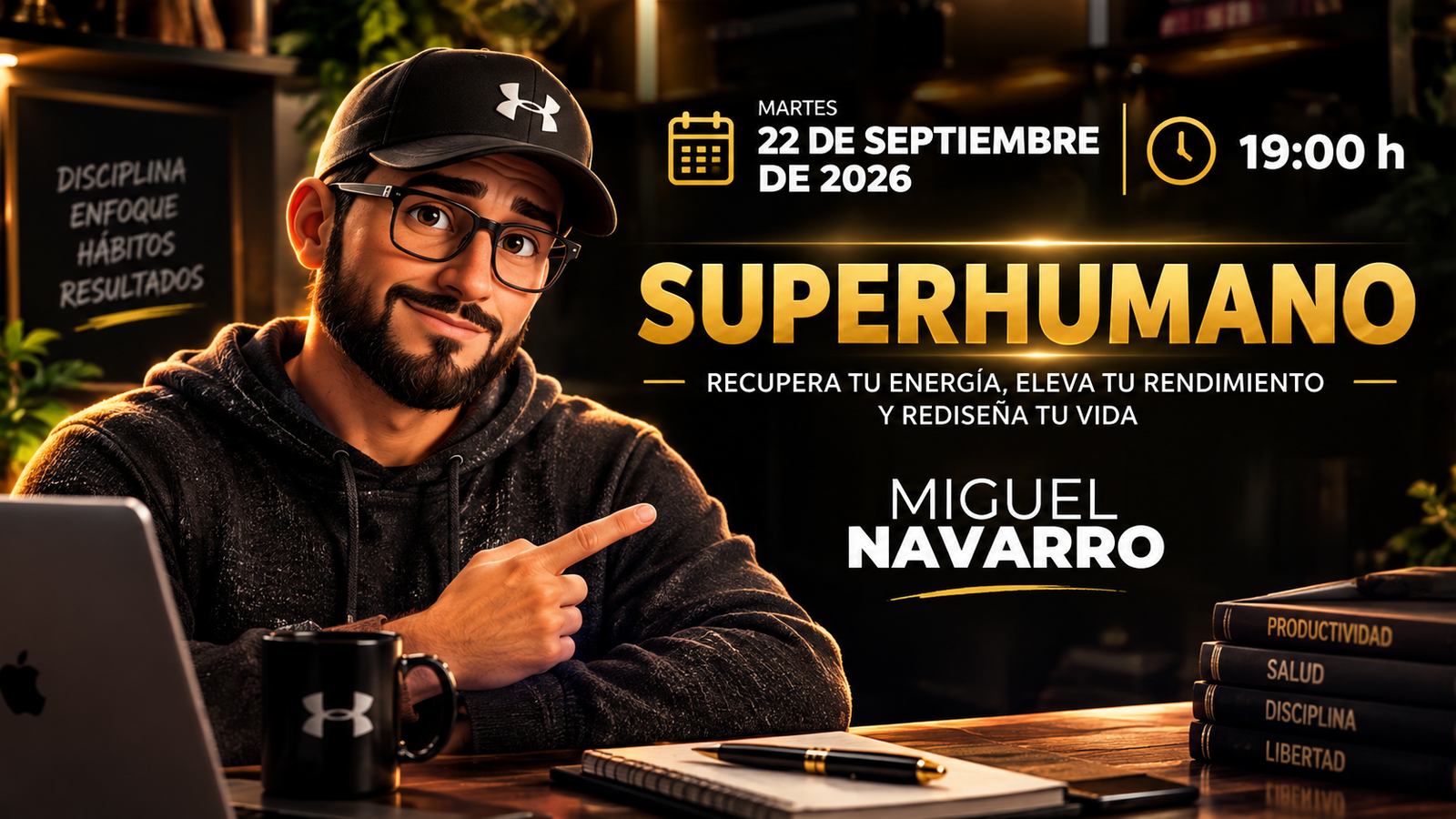 Sesi&oacute;n Superhumano de Miguel Navarro: martes 22 de septiembre de 2026 a las 19:00