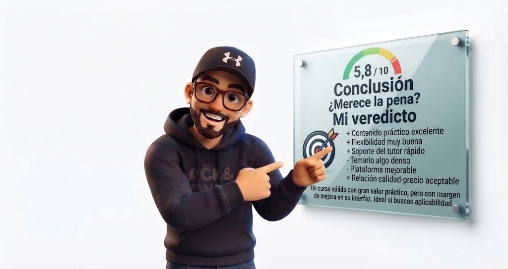 Conclusi&oacute;n y nota final del curso de monitor de tiempo libre de FD Academy Pro: 5,8 sobre 10