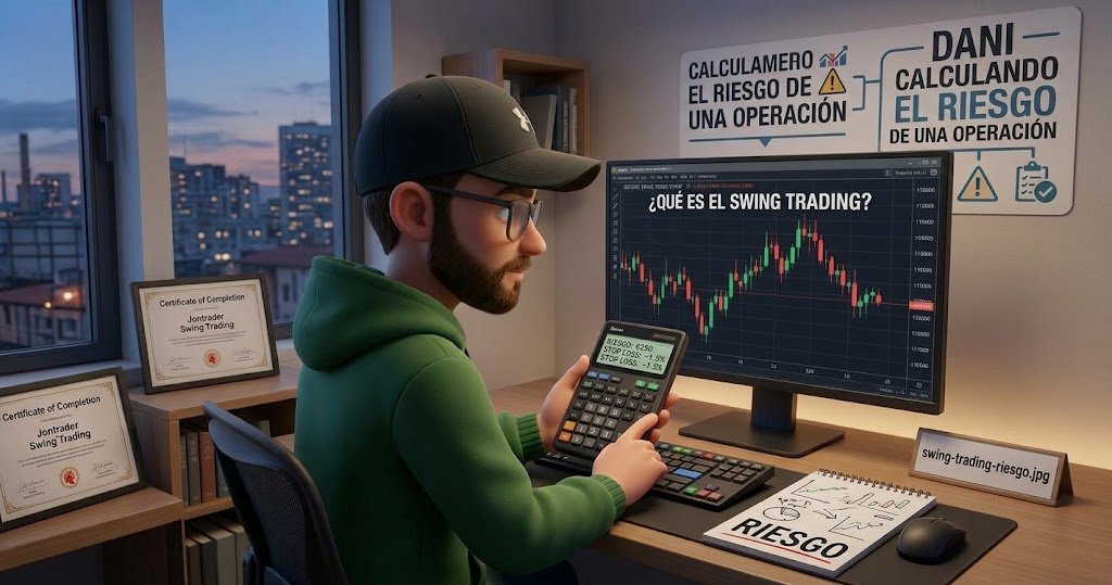 Dani calculando el riesgo de una operación de swing trading