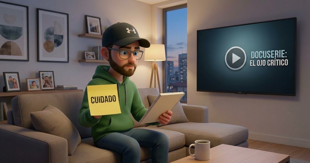 Dani viendo la docuserie gratuita de Jontrader con ojo crítico